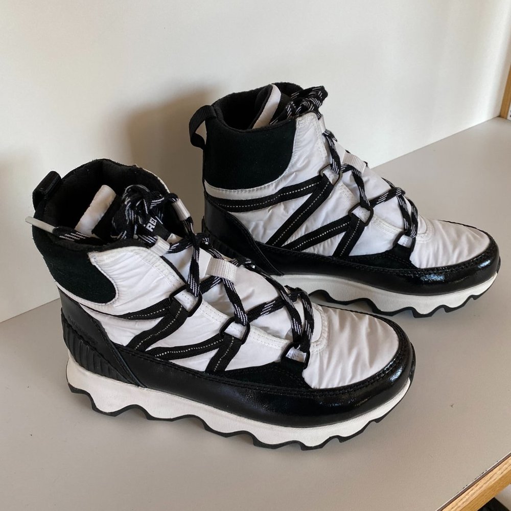 Sorel Black and White Winter Boots